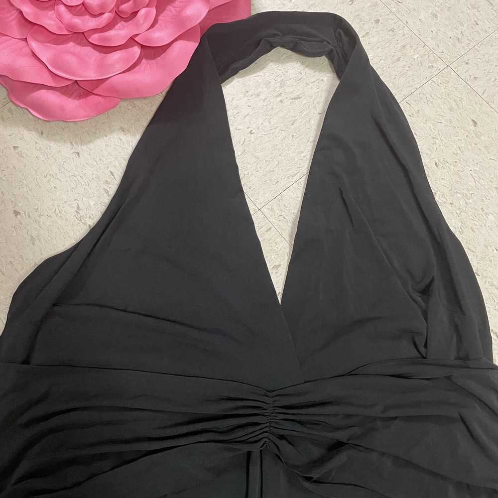 NWT $90 LANE BRYANT Womens Sz 26 Black Stretch Halter Dress - Picture 2 of 8